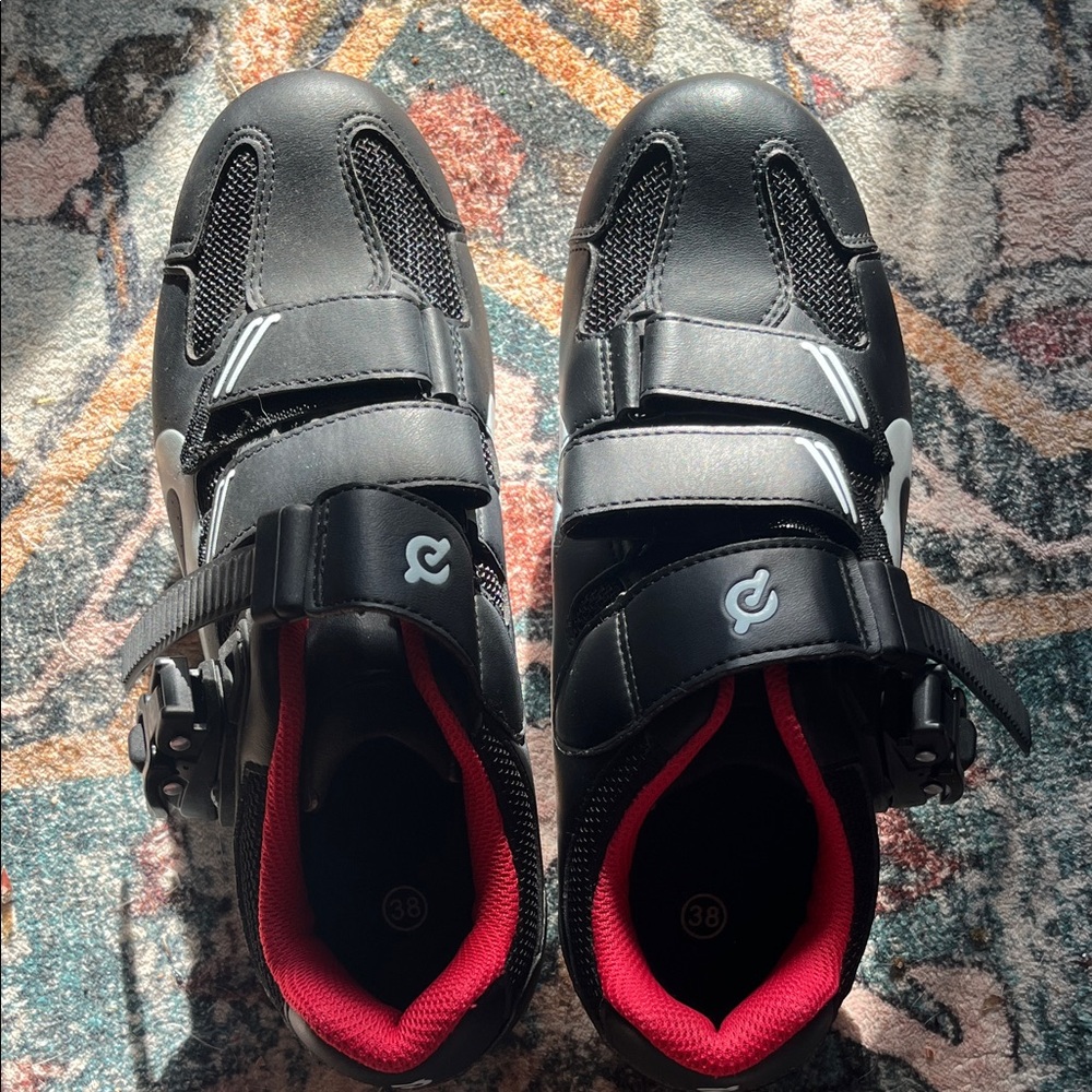 Peloton Cycling Shoes - Black and Red